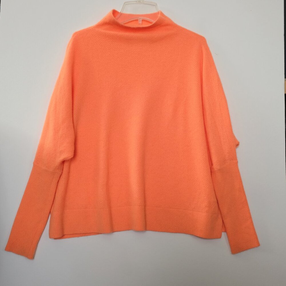 Anthropologie Shea Oversized Boxy Cashmere Sweater by Maeve XS EUC Bright Orange